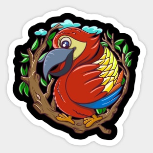 Parrot cute illustration Sticker